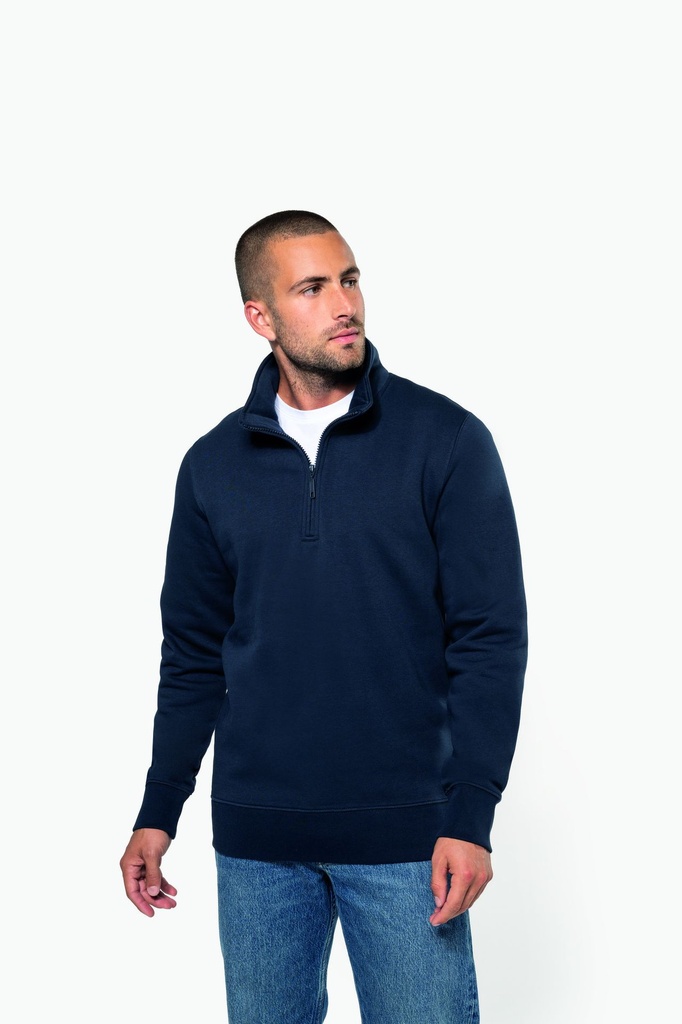 K487 - Sweat-shirt col zippé homme (Light Royal Blue, XS)