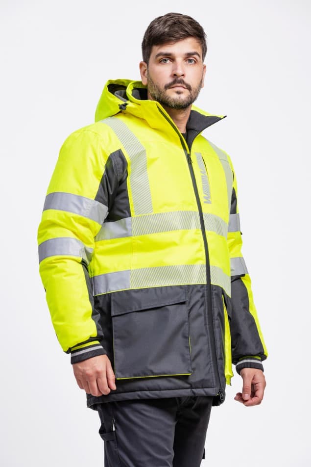 Parca impermeable d'alta visibilitat folrada de polar Workteam C3515