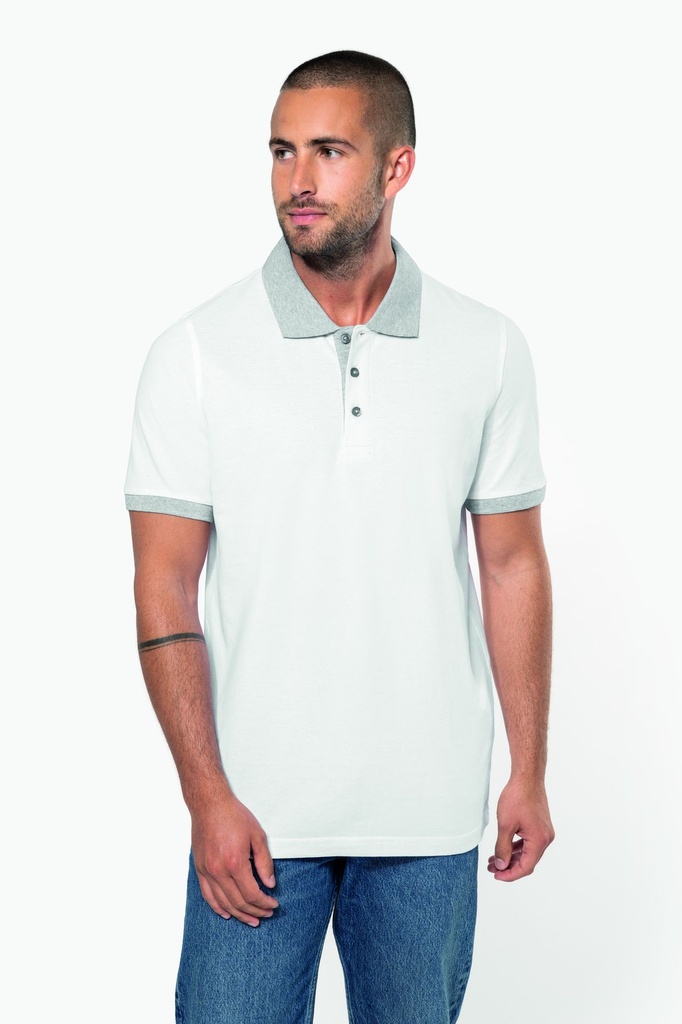 K258 - Polo piqué bicolore homme